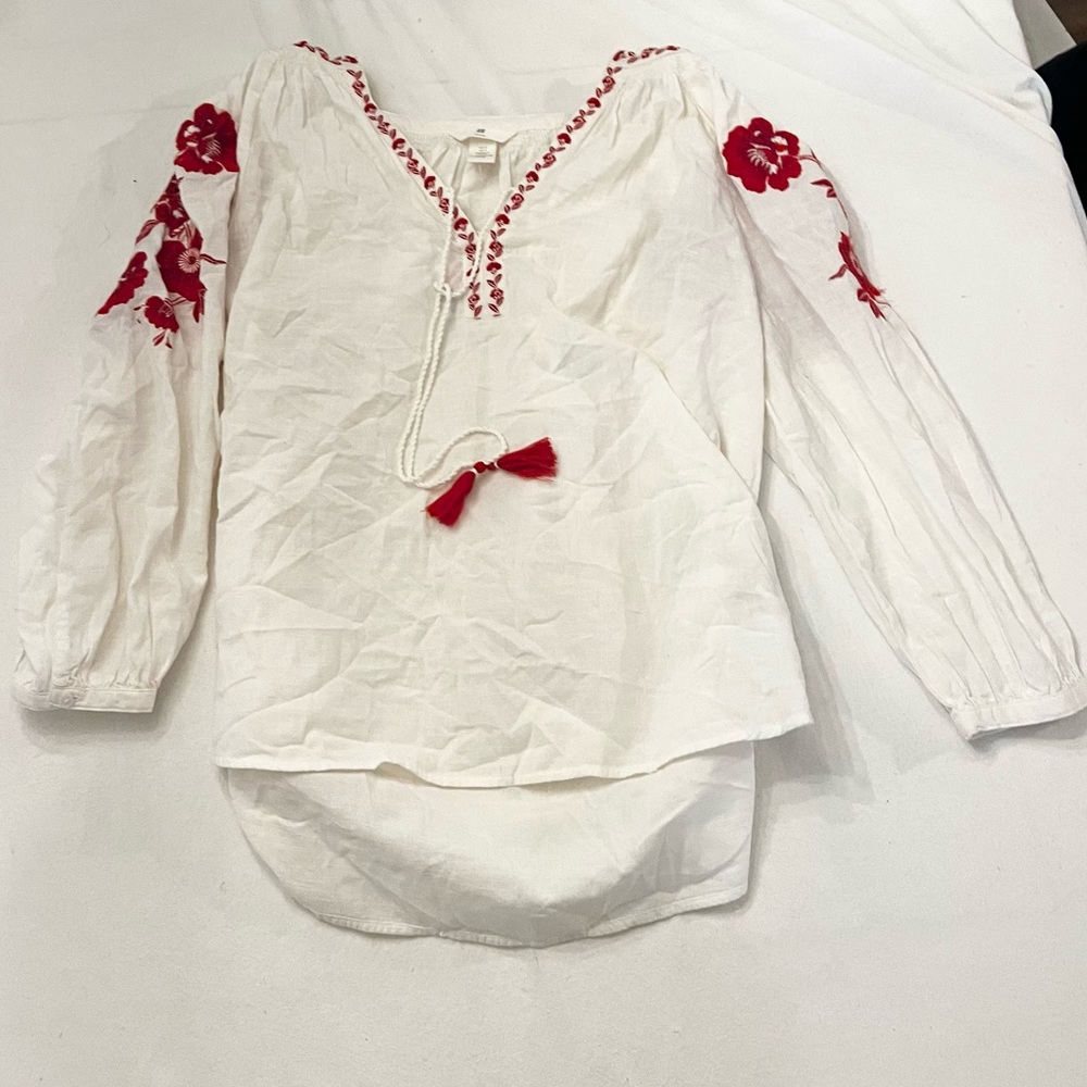 white floral shirt
